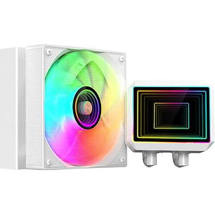 Mars Gaming ML-TWO120 Kit de Refrigeracion Liquida - Potencia 300W - Iluminacion ARGB Infinity Mirror - Bomba Opti-Chamber - Color Blanco