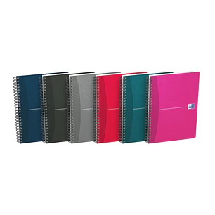 Oxford Office Essentials A5 Cuaderno Espiral Tapa Blanda - 90 Hojas - Cuadricula 5x5 - Colores Surtidos