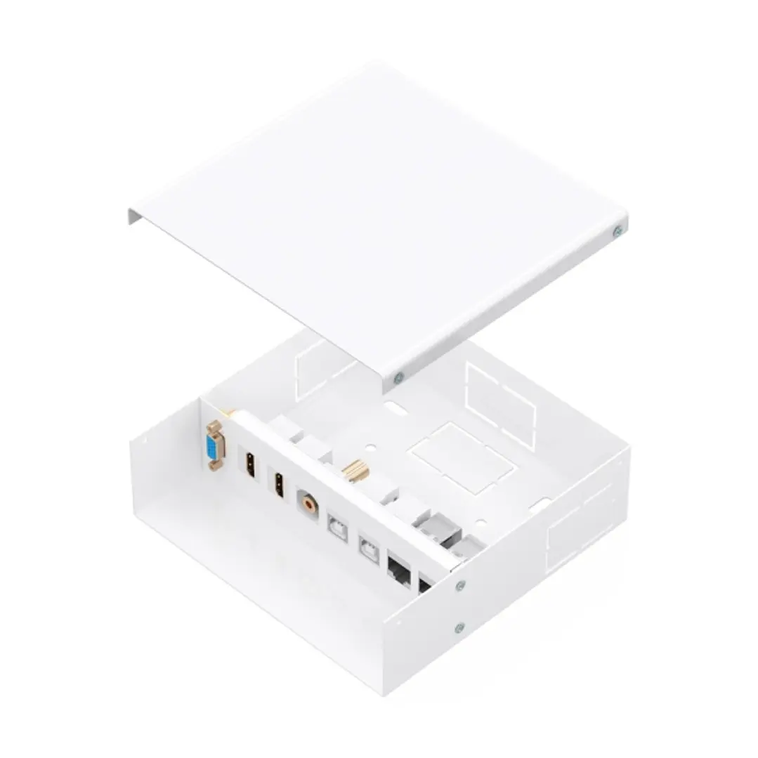 Aisens Caja de Conexiones VGA, Jack 3.5, 2x HDM, 2x USB-B, 2x RJ45 Cat.6A STP - Color Blanco 1