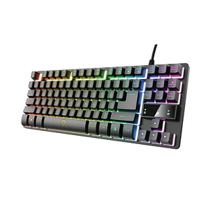 Trust Gaming GXT 833 Thado TKL Teclado Compacto USB - 12 Teclas Multimedia - Antighosting - Iluminacion LED - Cable Trenzado de 1.50m - Color Negro
