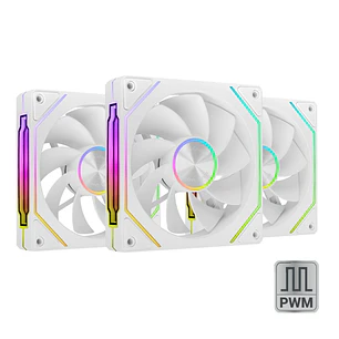 Mars Gaming MF-LINKFINITYKIT2R Pack de 3 Ventiladores de 120mm - Iluminacion ARGB Infinity Mirror - Silencioso 12dB - Modular Linkfinity Magnetico - C