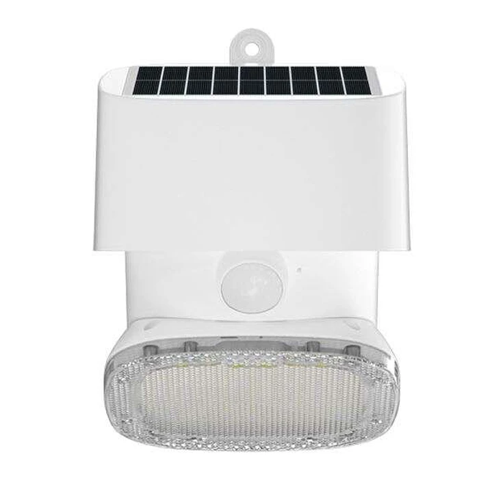 Elbat Foco Solar 2000LM - Luz Fria 6000K - Regulacion Vertical y Horizontal - Panel Solar 1W - IP65 - Color Blanco 1