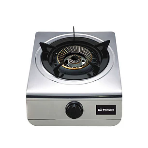 Orbegozo FO 1700 Hornillo a Gas Practico y Eficiente - Encendido Piezoelectrico - Quemador de Triple Corona - Cuerpo de Acero Inoxidable - Uso con Gas