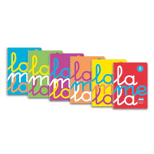 Lamela Pack de 6 Cuadernos de Espiral con 80 Hojas de 90g/m2 con Margen - Formato Folio - Pauta Cuadrovia de 3mm - Cubierta de Polipropileno Fluoresce