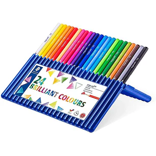 Staedtler Ergosoft 157 Pack de 24 Lapices de Colores - Diseño Ergonomico - Superficie Antideslizante - Colores Surtidos