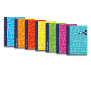 Lamela Pack de 6 Cuadernos de Espiral con 80 Hojas de 90g/m2 con Margen - Formato Folio - Pauta Cuadrovia de 4mm - Cubierta Extra Dura - Papel Offset 