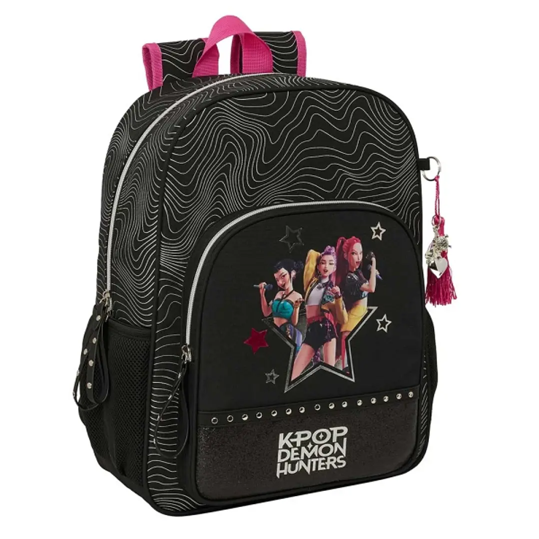 Safta K-Pop Demon Hunters Energy Mochila - Adaptable a Carro - Bolsillo Frontal - Portabotellas - Cremallera con Doble Tirador - Asa de Mano - Espalda 1