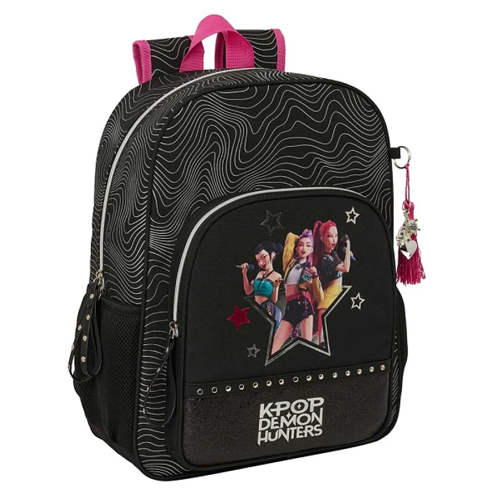 Safta K-Pop Demon Hunters Energy Mochila - Adaptable a Carro - Bolsillo Frontal - Portabotellas - Cremallera con Doble Tirador - Asa de Mano - Espalda 1
