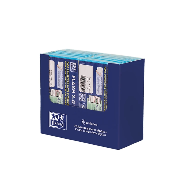 Oxford Expositor con 14 Packs de 30 FlashCards 2.0 - Formato A7 - Rayado Horizontal 1 Linea - Cartulina de 250g - Digitalizacion de Textos con App - C 1