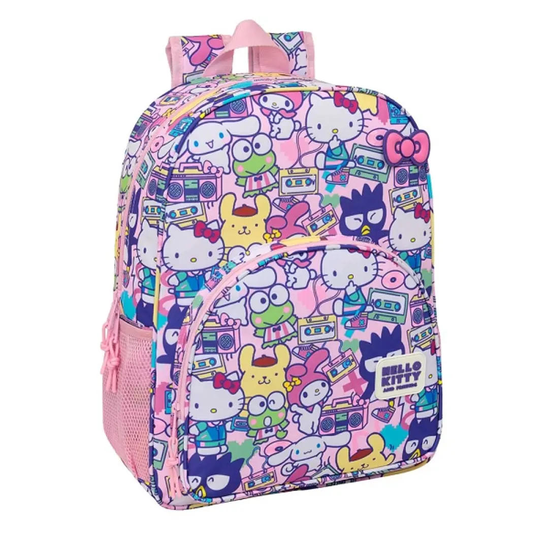 Safta Hello Kitty and Friends Mochila - Adaptable a Carro - Bolsillo Frontal - Portabotellas - Cremallera con Doble Tirador - Asa de Mano - Hombreras  1