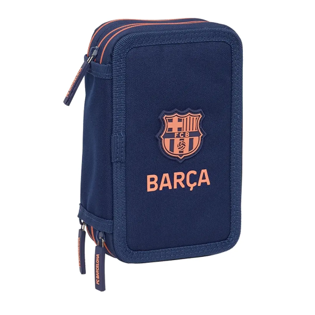 Safta F.C.Barcelona 2ª Equipacion Plumier de 3 Pisos - 37 Piezas - 1.3L - Goma - Lapiz - Boligrafos - Sacapuntas - Reglas - 16 Colores - 14 Rotuladore 1