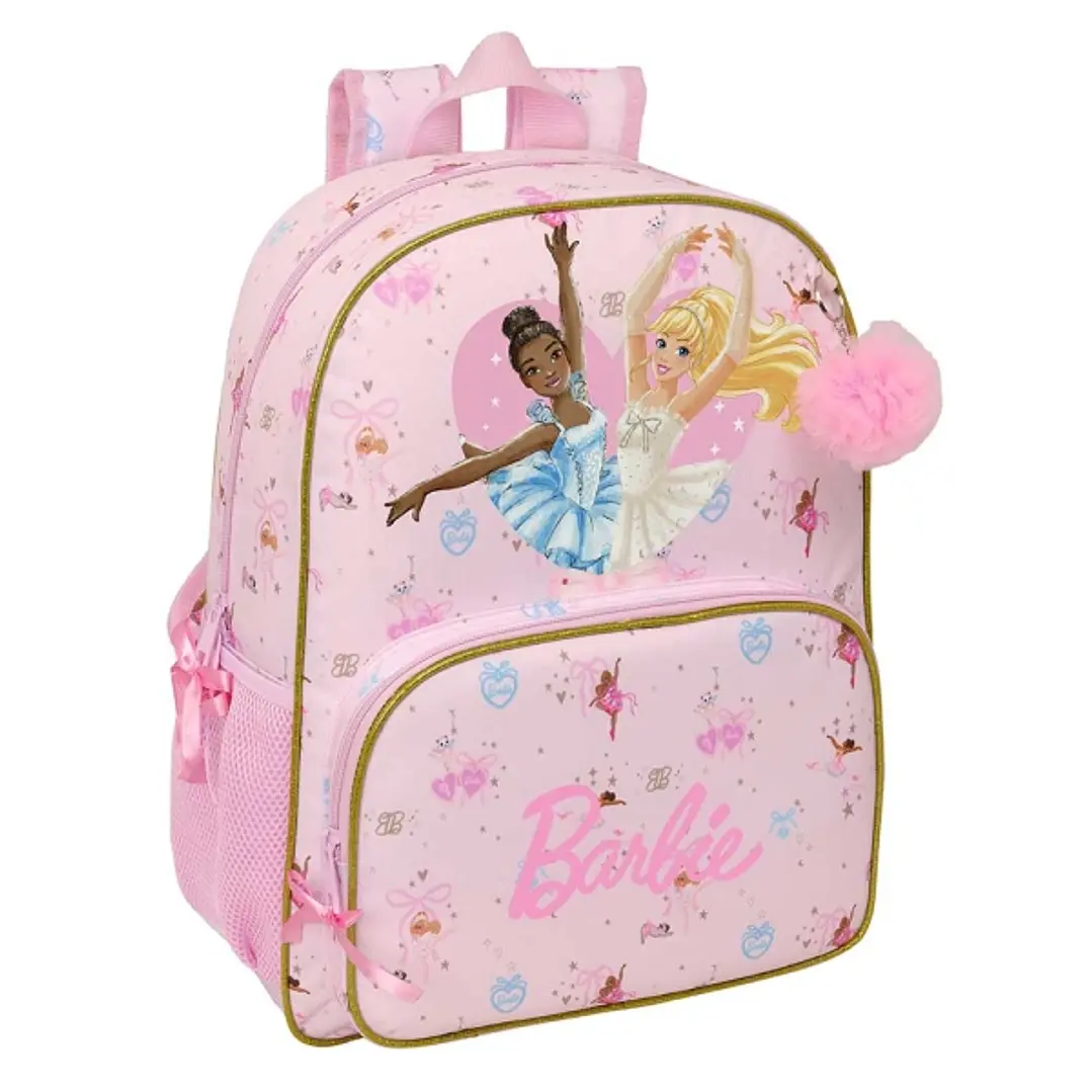 Safta Barbie Ballet Mochila - Adaptable a Carro - Bolsillo Frontal - Portabotellas - Cremallera con Doble Tirador - Asa de Mano - Hombreras y Espalda  1