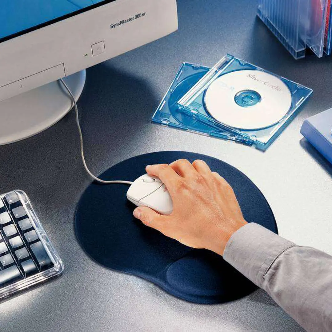Esselte Allinone Alfombrilla y Reposamuñecas Ergonomicos - Relleno de Gel - Color Azul 1
