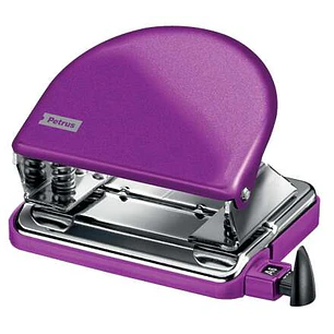 Petrus 52 WOW Taladro Perforador Clasico Metalico - Hasta 20 Hojas - Marcas de Formato - Facil Vaciado - Punzones 5.5mm - Color Violeta
