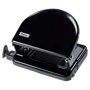 Petrus 52 Taladro Perforador Clasico Metalico - Hasta 20 Hojas - Marcas de Formato - Facil Vaciado - Punzones 5.5mm - Color Negro