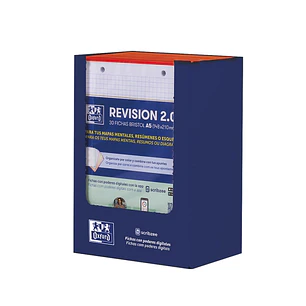 Oxford Expositor con 10 Packs de 30 FlashCards 2.0 - Formato A5 - Cuadricula 5x5mm - Cartulina de 250g - Digitalizacion de Textos con App - Color Rojo