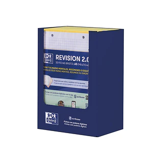 Oxford Expositor con 10 Packs de 30 FlashCards 2.0 - Formato A5 - Cuadricula 5x5mm - Cartulina de 250g - Digitalizacion de Textos con App - Color Amar