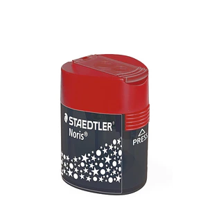 Staedtler 512 F Sacapuntas de 2 Orificios con Deposito - Para Lapices de 8.2mm y 10.2mm - Color Rojo