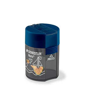 Staedtler 512 F Sacapuntas de 2 Orificios con Deposito - Para Lapices de 8.2mm y 10.2mm - Color Azul