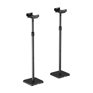 Aisens Pack Soporte Universal de Suelo para Altavoces - Altura y Anchura Ajustable - Giratorio e Inclinable - Carga Max. 5Kg - Color Negro
