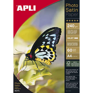 Apli Papel Fotografico Photosatin A4 240g 60 Hojas