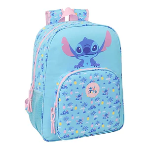 Safta Stitch Waves Mochila - Adaptable a Carro - Bolsillo Frontal - Portabotellas - Cremallera con Doble Tirador - Asa de Mano - Hombreras y Espalda A