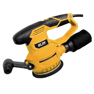 Blim Lijadora Rotorbital 125-150mm - Potencia 450W - Velocidad Variable 6000-12000rpm - Sistema de Extraccion y Reociga - Empuñadura Engomada - Color 