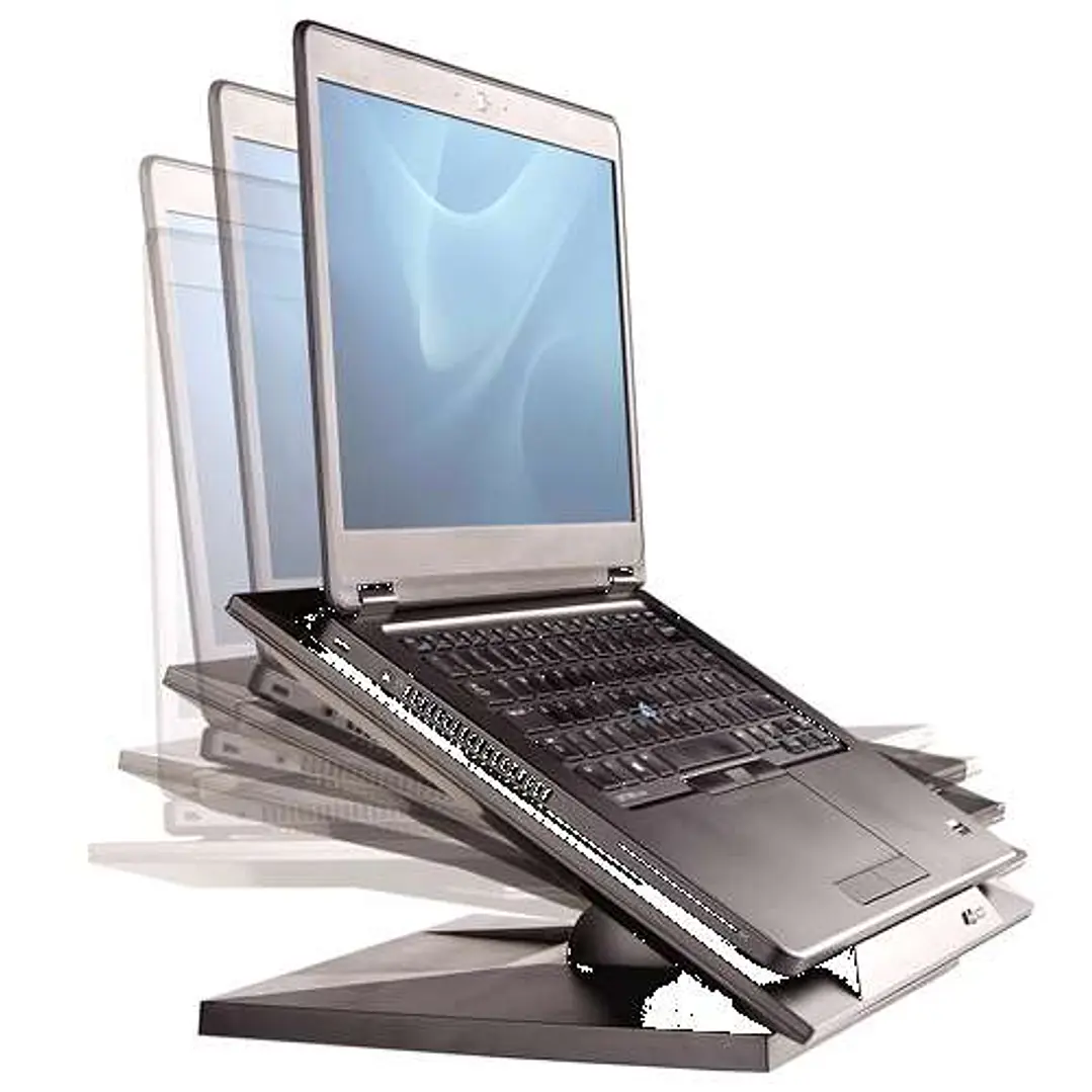 Fellowes Designer Suites Soporte para Portatil - Altura Ajustable en 4 Posiciones - Angulo de Inclinacion 30º - Base Antideslizante - Color Negro 1