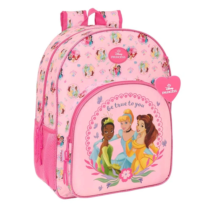 Safta Princesas Disney Mochila Adaptable a Carro - Portabotellas - Doble Tirador en Cremallera - Hombreras Acolchadas - Asa de Mano Superior - 19L - 3 1