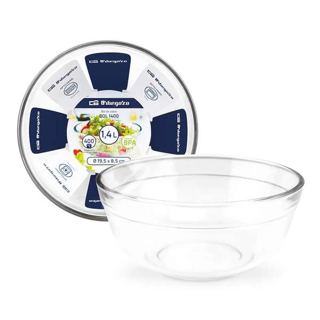 Orbegozo Serie BOL Juego de Boles de Vidrio Ultrarresistentes - Versatiles y Duraderos - Capacidad de 1.4 / 2.3 / 3.5L - Apto para Horno - Microondas  1
