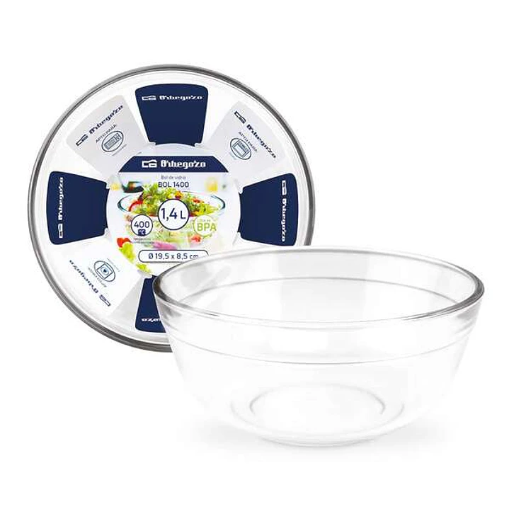 Orbegozo Serie BOL Juego de Boles de Vidrio Ultrarresistentes - Versatiles y Duraderos - Capacidad de 1.4 / 2.3 / 3.5L - Apto para Horno - Microondas  1