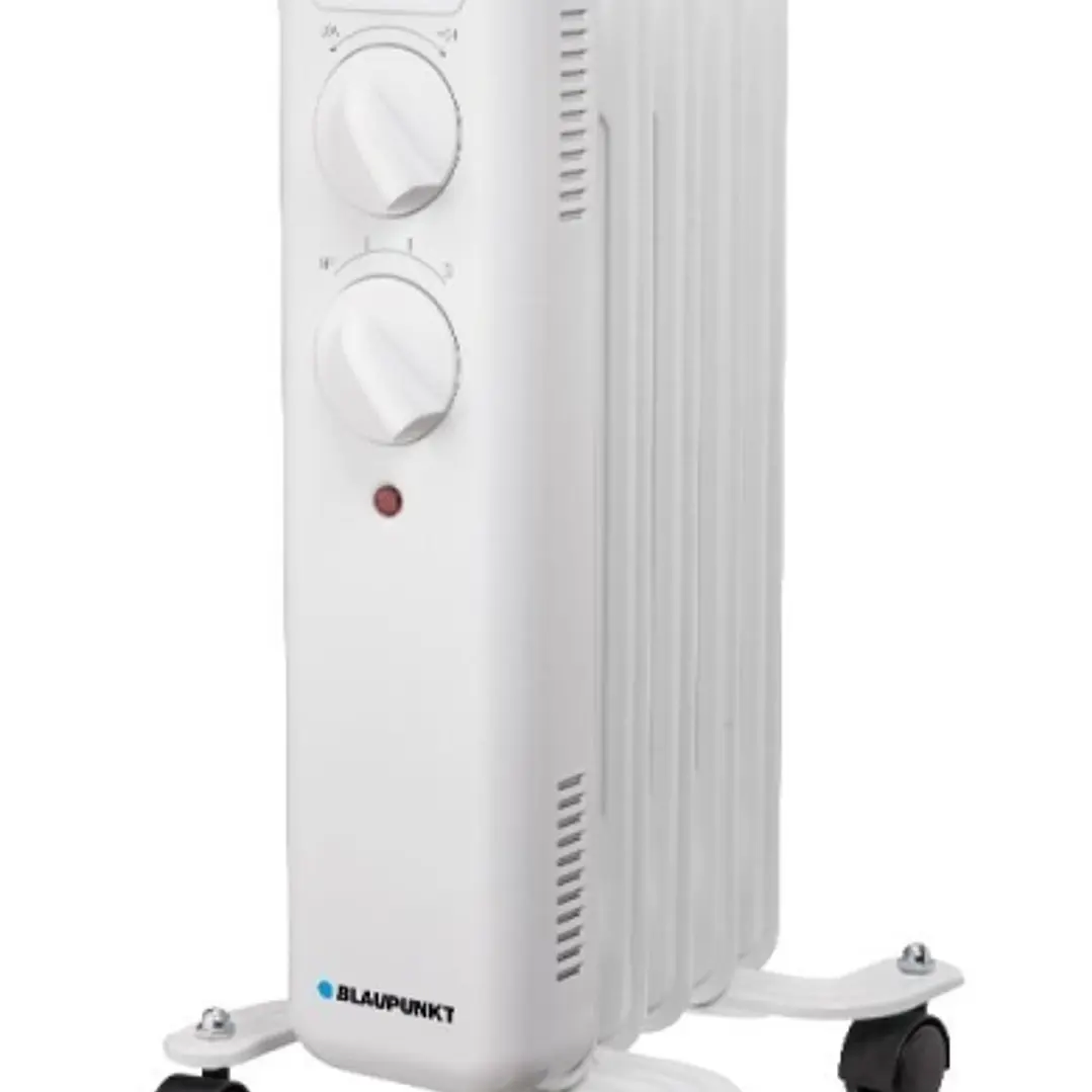 Blaupunkt Radiador de Aceite - Potencia 1000W - Termostato Regulable - Ruedas - Asa de Transporte - Indicador Luminoso - Color Blanco 1