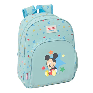 Safta Mickey Mouse Baby Mochila Infantil - Portabotellas - Bolsillo Frontal - Asa de Mano - Adaptable a Carro - Hombreras Acolchadas - 28x34x10cm - Co
