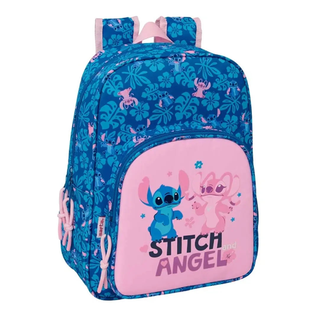 Safta Stitch Lio Mochila Infantil - Portabotellas - Bolsillo Frontal - Adaptable a Carro - Hombreras Acolchadas - 26x34x11cm - Color Azul Oscuro 1