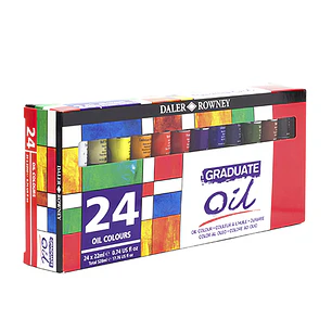Daler Rowney Graduate Pack de 24 Pinturas al Oleo - Tubos de Aluminio - 22ml - Colores Surtidos