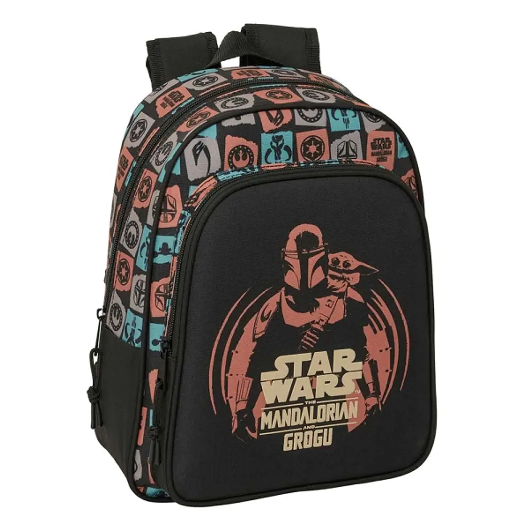Safta Mandalorian and Grogu Mochila Infantil - Portabotellas - Bolsillo Frontal - Asa de Mano - Adaptable a Carro - Hombreras Acolchadas - 27x33x10cm  1