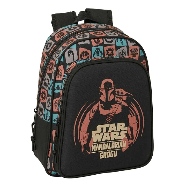 Safta Mandalorian and Grogu Mochila Infantil - Portabotellas - Bolsillo Frontal - Asa de Mano - Adaptable a Carro - Hombreras Acolchadas - 27x33x10cm  1