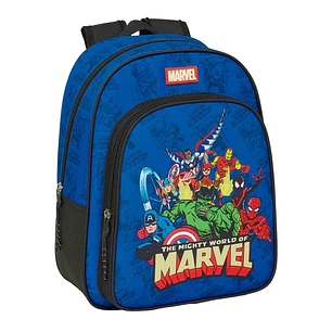 Safta Avengers Mochila Infantil - Adaptable a Carro - Portabotellas - Hombreras Acolchadas - Bolsillo Frontal - Asa de Mano Superior - 9L - 270x100x33