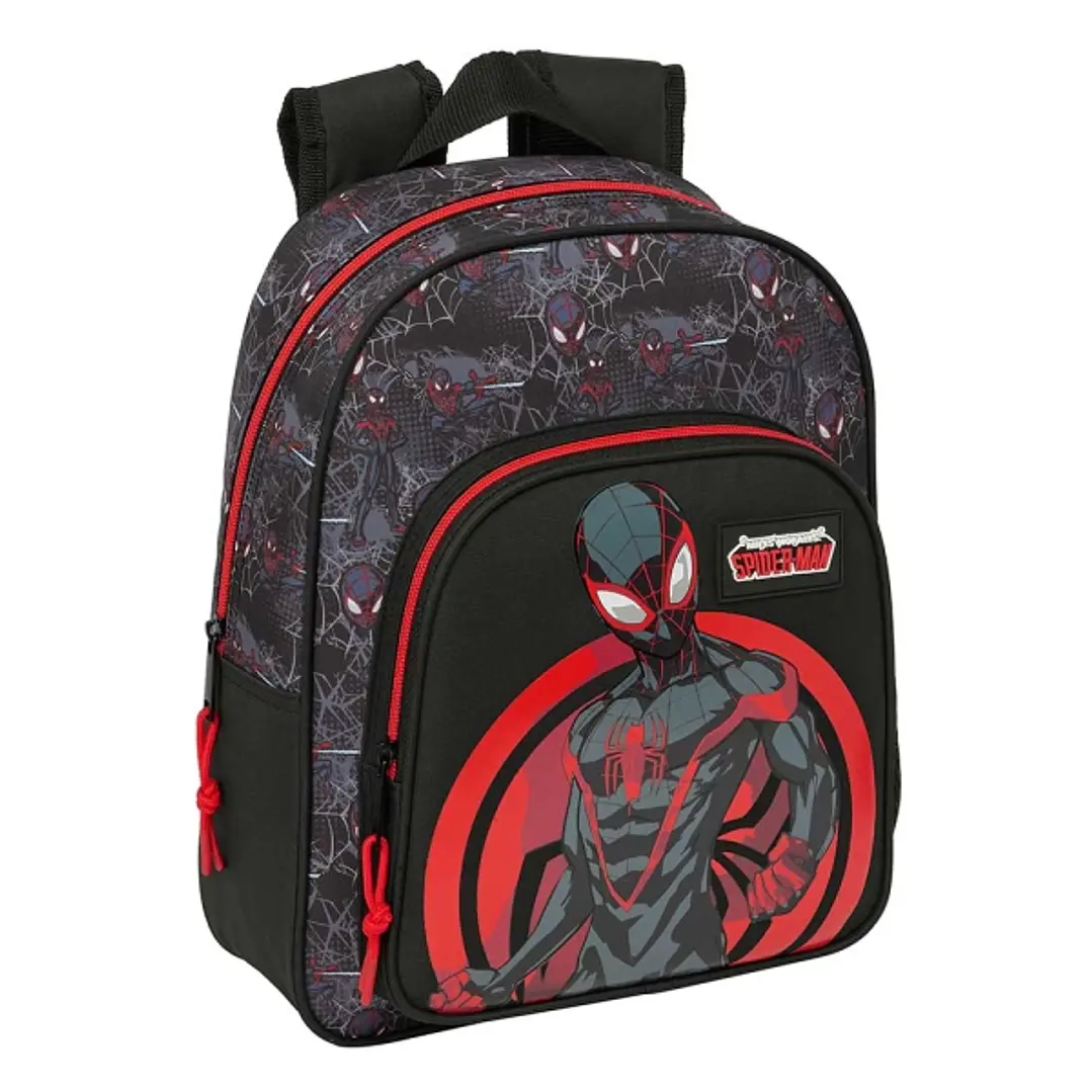 Safta Miles Morales Mochila Infantil - Adaptable a Carro - Portabotellas - Hombreras Acolchadas - Bolsillo Frontal - Asa Superior - 9L - 270x100x330mm 1