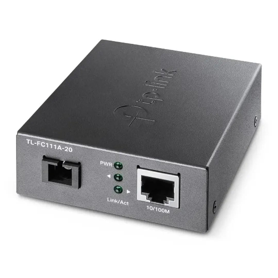 TP-Link Omada FC111A-20 Convertidor de Fibra a RJ45 - Fibra hasta 20km - Velocidad hasta 100Mbps - Auto Negociacion - Ethernet - Tecnologia WDM - Colo 1