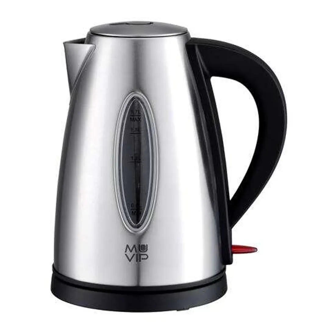 Muvip Hervidor de Agua Electrico 2200W - Capacidad 1.7L - Cuerpo de Acero Inoxidable - Indicador de Nivel - Base Giratoria 1