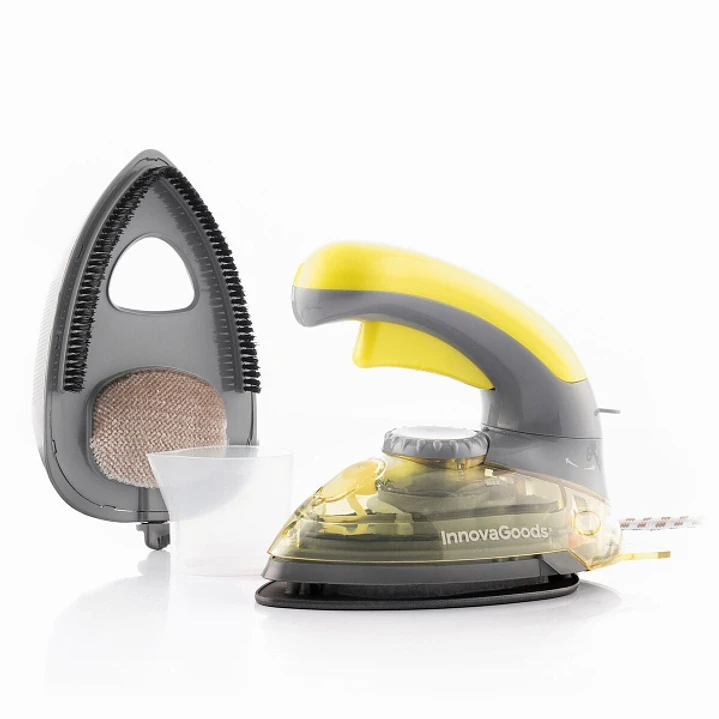 Innovagoods Velyron Mini Plancha de Viaje 2 en 1 - Potencia 800W - Cabezal Quitapelusas - Regulable de 80 a 200°C - Capacidad 80ml - Incluye Accesorio 1