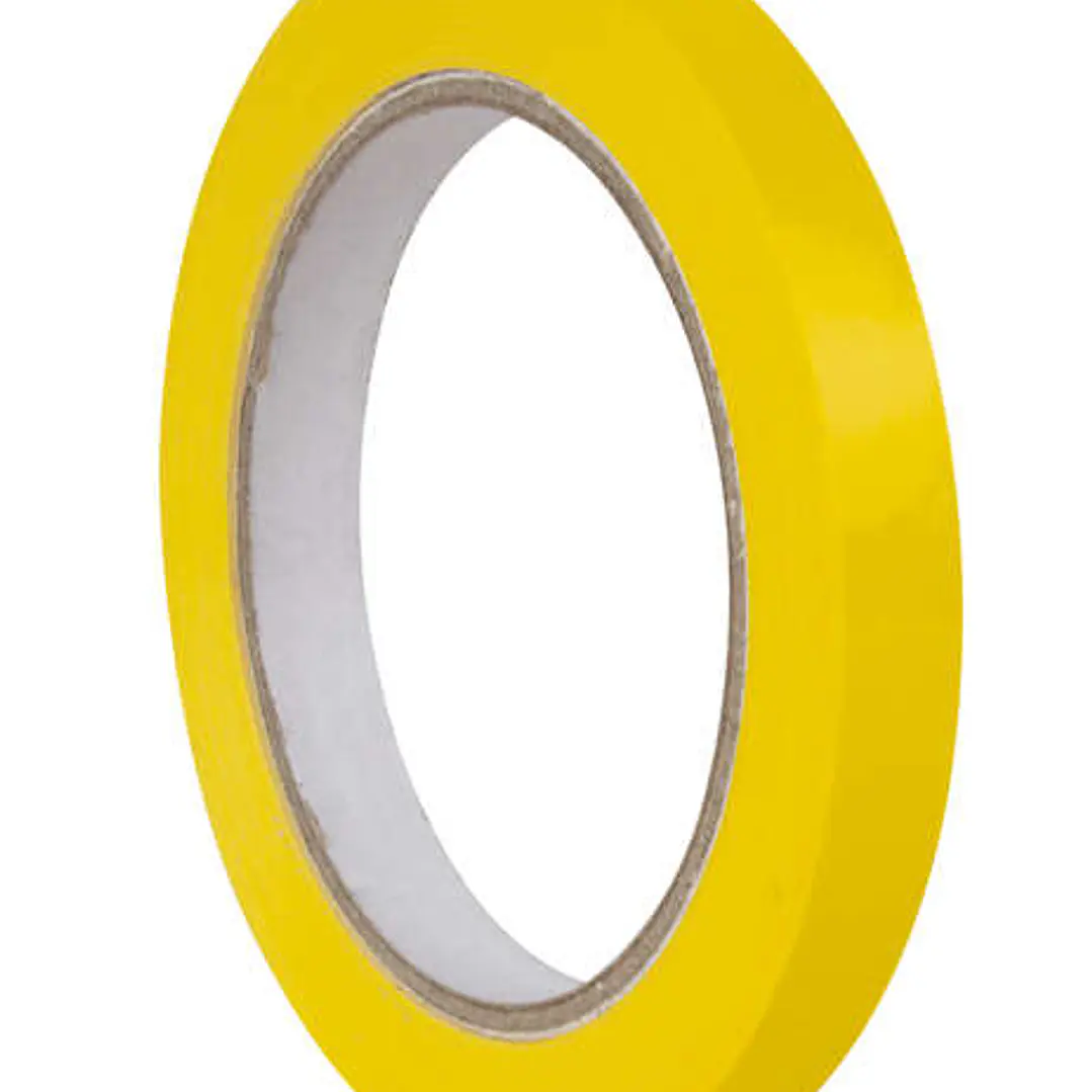 Apli Cinta Adhesiva Amarilla 12mm x 66m - Resistente al Agua y a la Intemperie - Facil de Cortar y Manipular - Ideal para Etiquetar y Marcar - Amarill 1