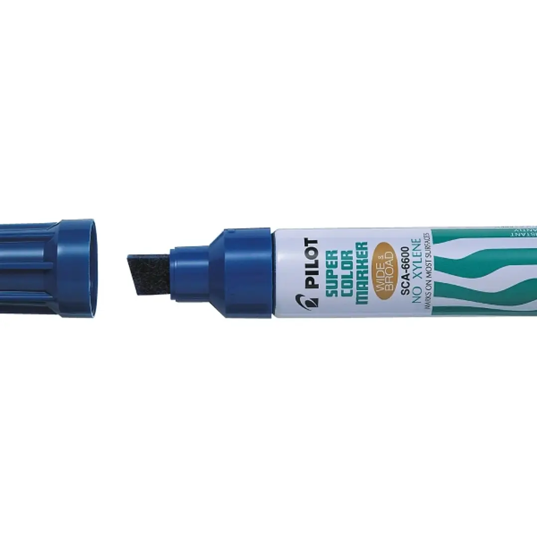Pilot Super Color 6600 Rotulador Permanente Multisuperficie Extragrueso - Punta Biselada Extragruesa de Fibra - Tinta Base Alcohol Libre de Xileno - C 1