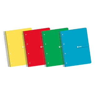 Enri A4+ Europeanbook - Tapa Dura Resistente - Espiral de Alta Calidad - 120 Hojas de Papel Cuadriculado 5x5 - Colores Surtidos