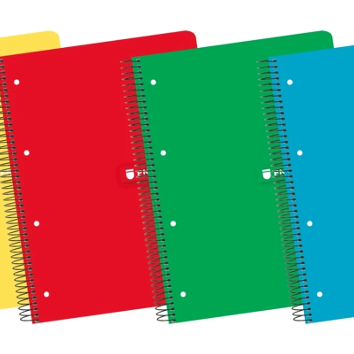 Enri A4+ Europeanbook - Tapa Dura Resistente - Espiral de Alta Calidad - 120 Hojas de Papel Cuadriculado 5x5 - Colores Surtidos 1