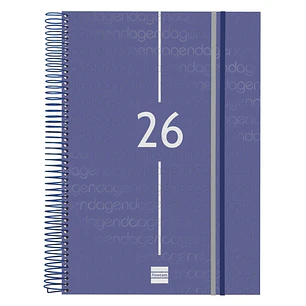 Finocam Year Agenda de Espiral - Anual 2026 - Tapa Ligera - Formato E40 - 230x29x297mm - 1 Dia por Pagina - Color Azul