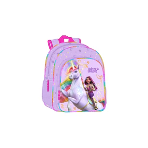 Safta Unicorn Academy Mochila Infantil - Adaptable a Carro - Asa de Mano - Bolsillos Laterales - 33x42x14cm - Color Lila