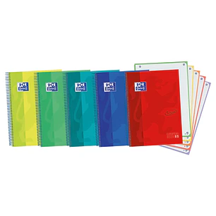 Oxford School Touch A4+ Europeanbook - Tapa Extradura Resistente - 120 Hojas de Colores Vivos - Cuadricula 5x5