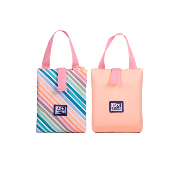 Oxford Porta Alimentos Reutilizable con Asa Colorblock - Poliester Reciclado RPET - Libre de Bpa - Conveniente y Ecologico 1